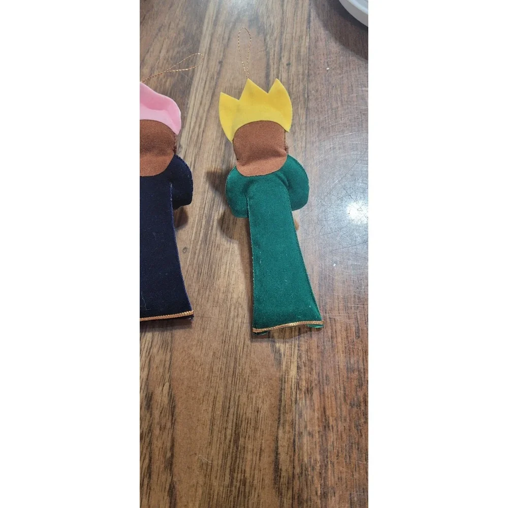 Vintage 3 Wisemen felt and fabric ornaments